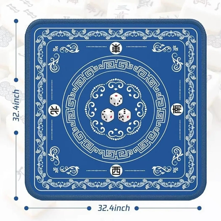 American Mahjong Mat with Charleston Markings and Bag, Square Rubber, Non-Slip, Noise Reducing, view 12