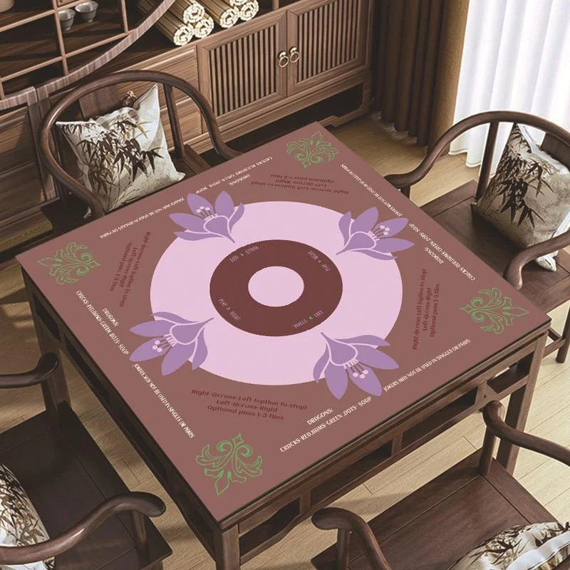 Mahjong Table Mat, 31.5 x 31.5 Inch (80 cm) Thickened Natural Rubber, Non-Slip, Noise Reducing