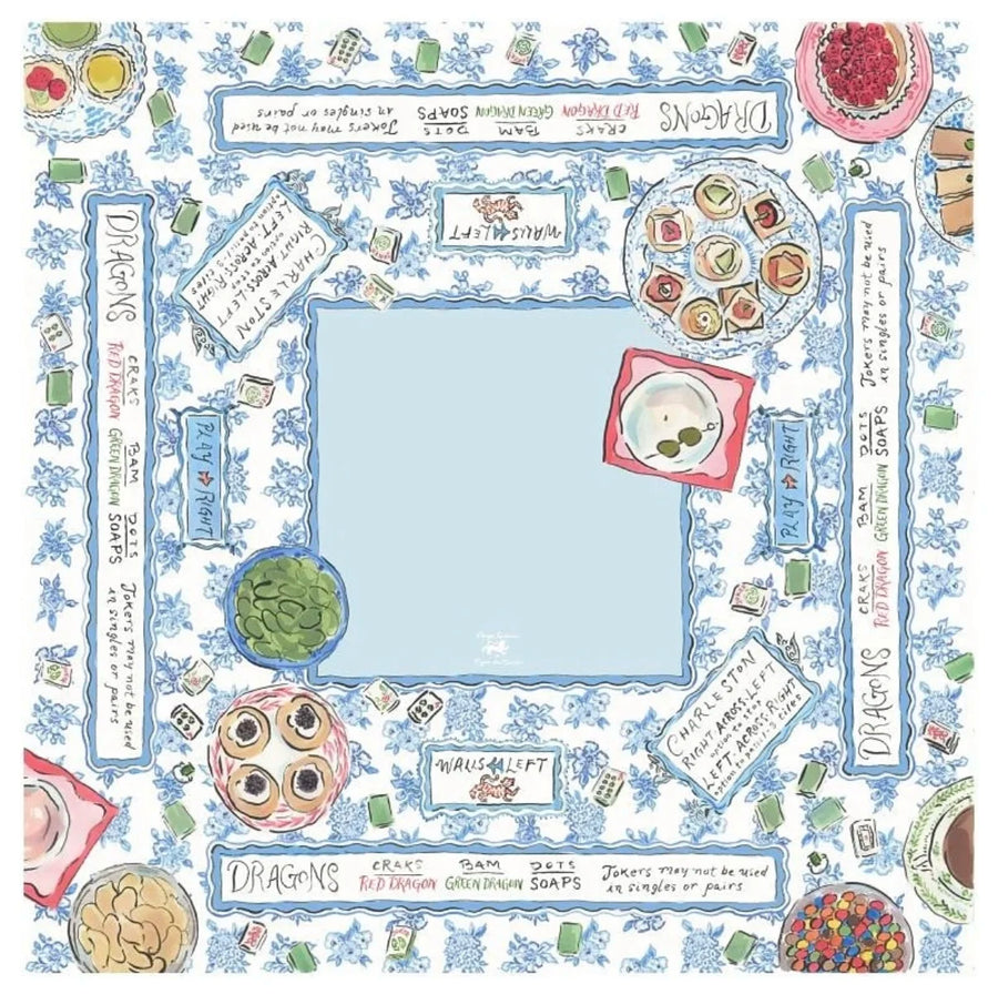 Mahjong Table Mat, 31.5 x 31.5 Inch, 2 mm Thick, Foldable, Waterproof, Non-Slip Rubber