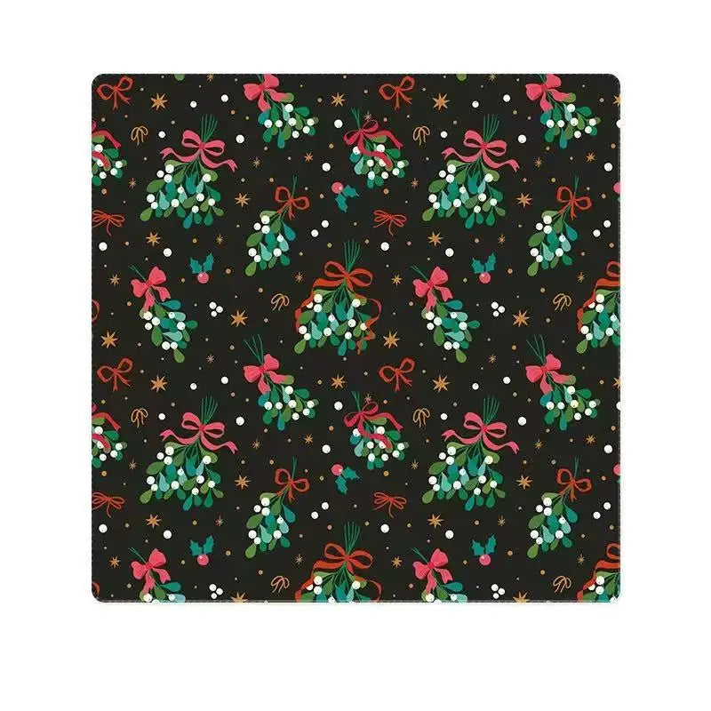 Christmas Mahjong Table Mat, 31.5 x 31.5 Inch (80 cm) Thickened Rubber, Non-Slip, Waterproof, view 6