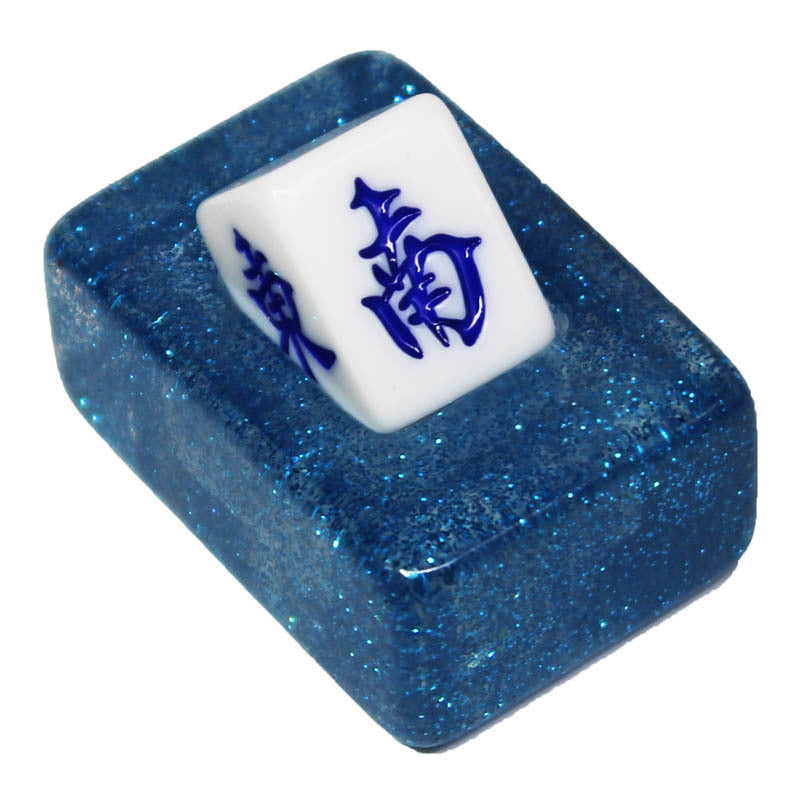 American Mahjong Wind Indicator Dealer Tile, Crystal Acrylic, East South West North and Red Dragon, view 2