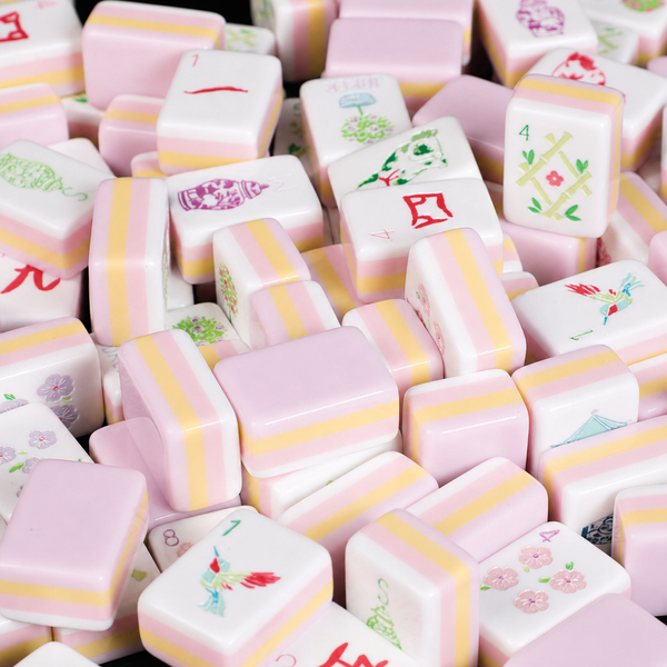 American Mahjong Set, 160 Tiles, 4 Layer Engraved Acrylic, Pink