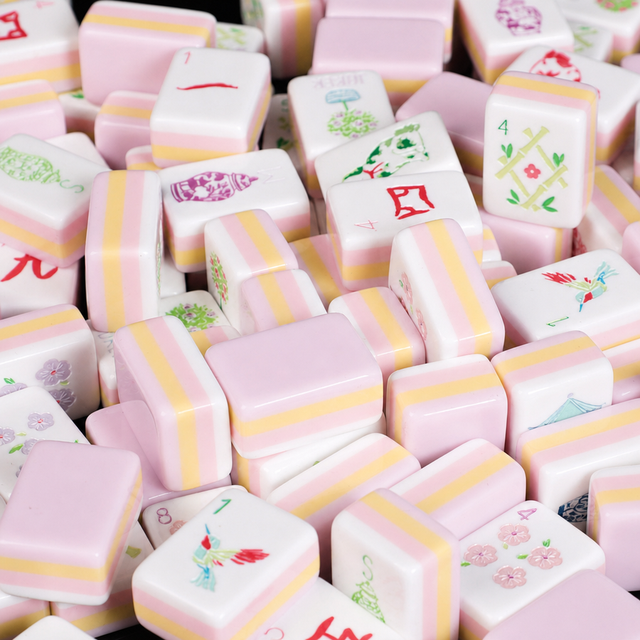 American Mahjong Set, 160 Tiles, 4 Layer Engraved Acrylic, Pink