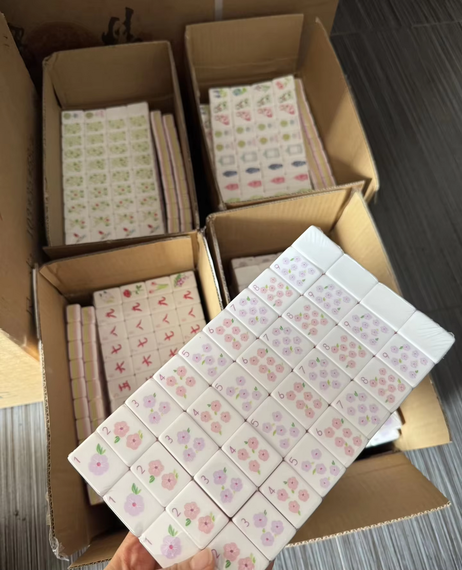 American Mahjong Set, 160 CNC Processed Crystal Acrylic Tiles, Pink Parisian Style, view 6