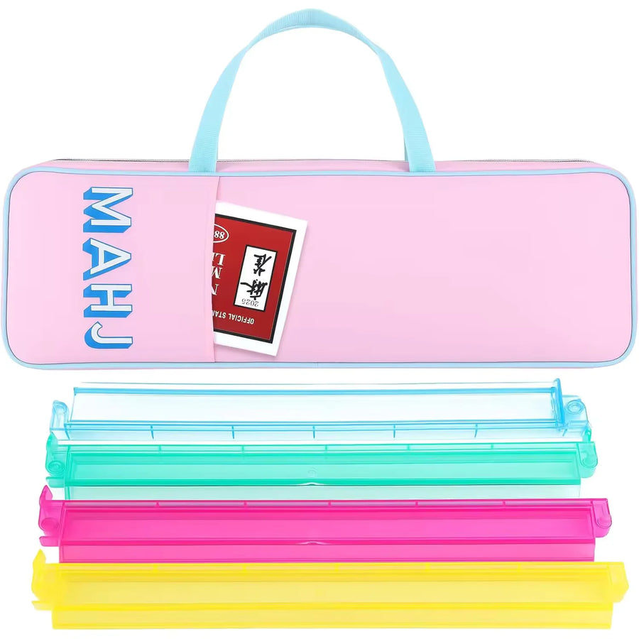 Mahjong Tote Bag, Floral Polyester with Zipper, Foldable Large Capacity Travel Storage Bag, view 10