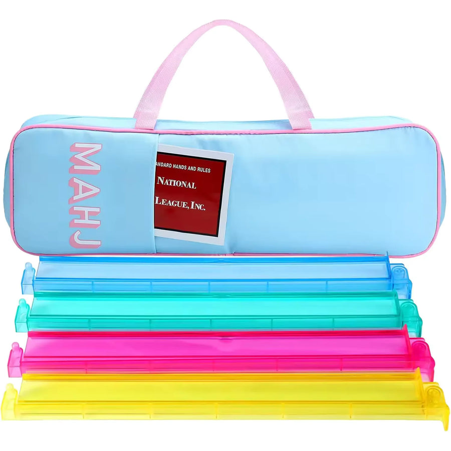 Mahjong Tote Bag, Floral Polyester with Zipper, Foldable Large Capacity Travel Storage Bag, view 7