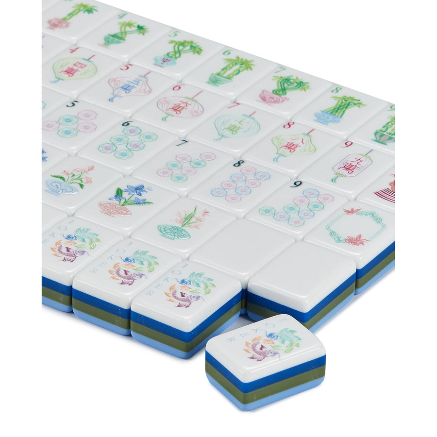 American Mahjong Set, 160 Blue Acrylic Tiles, Game Set for Adults, view 5