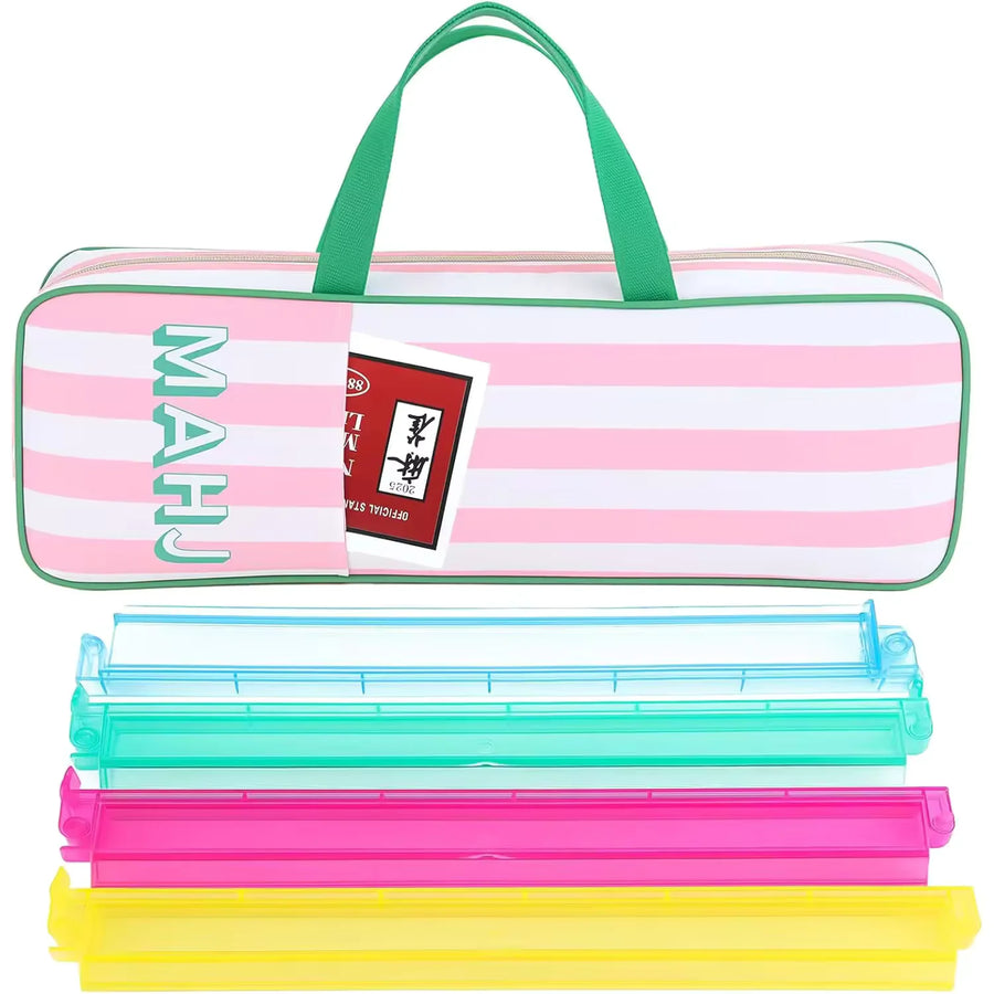Mahjong Tote Bag, Floral Polyester with Zipper, Foldable Large Capacity Travel Storage Bag, view 11