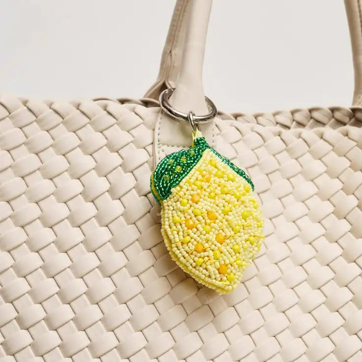Mahjong Tile Beaded Keychain, Handmade Bag Charm and Key Ring, view 2
