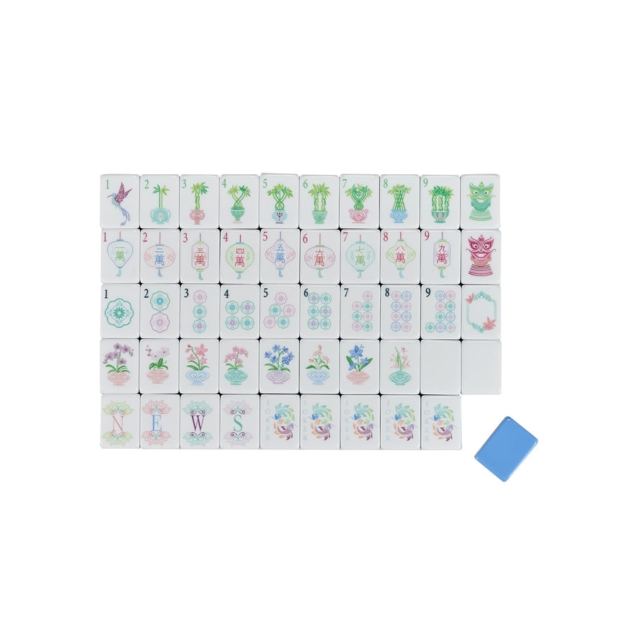 American Mahjong Set, 160 Blue Acrylic Tiles, Game Set for Adults, view 4