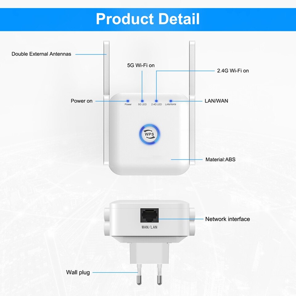 5G WiFi Repeater Wifi Amplifier Signal Wifi Extender Network Wi fi Booster  1200Mbps 5 Ghz Long Range Wireless Wi-fi Repeater - AliExpress