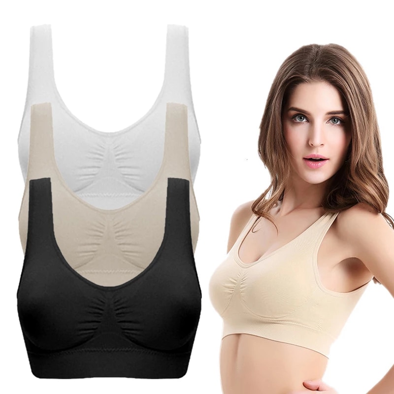 Apricot Women Bra Yoga Sports Underwear Push Up Bra Outdoor Running Fitness  Breathable Comfortable Bralette Vest Top