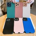 USLION Candy Colors Stripe Phone Case For iPhone 11 12 13 Pro Max  Silicone XR XS MAX X 7 8 Plus Soft Shockproof Case Back Cover