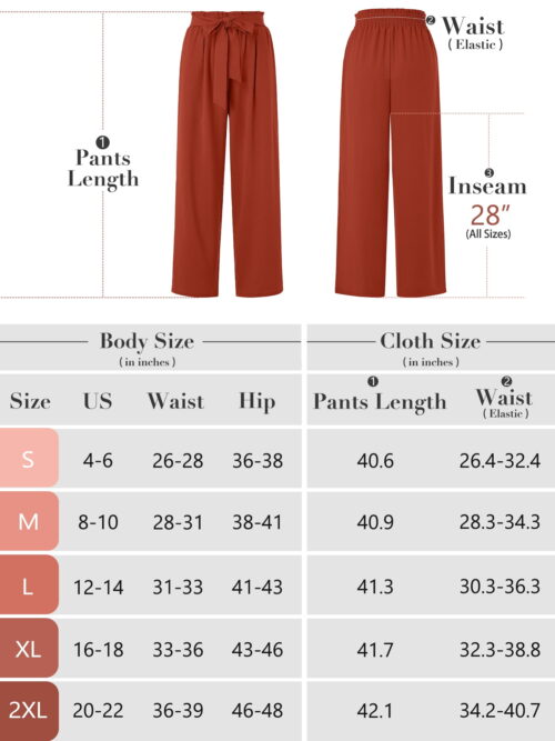 Chiclily Belted Wide Leg Pants with Pockets