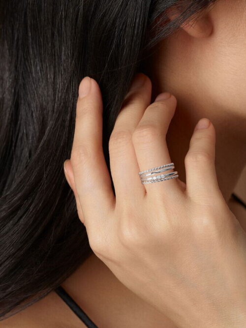 APSVO Sterling Silver Plated Stackable Ring Set of 4