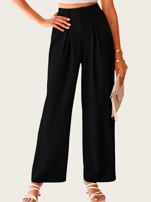 PRETTYGARDEN High-Waist Wide Leg Suit Pants