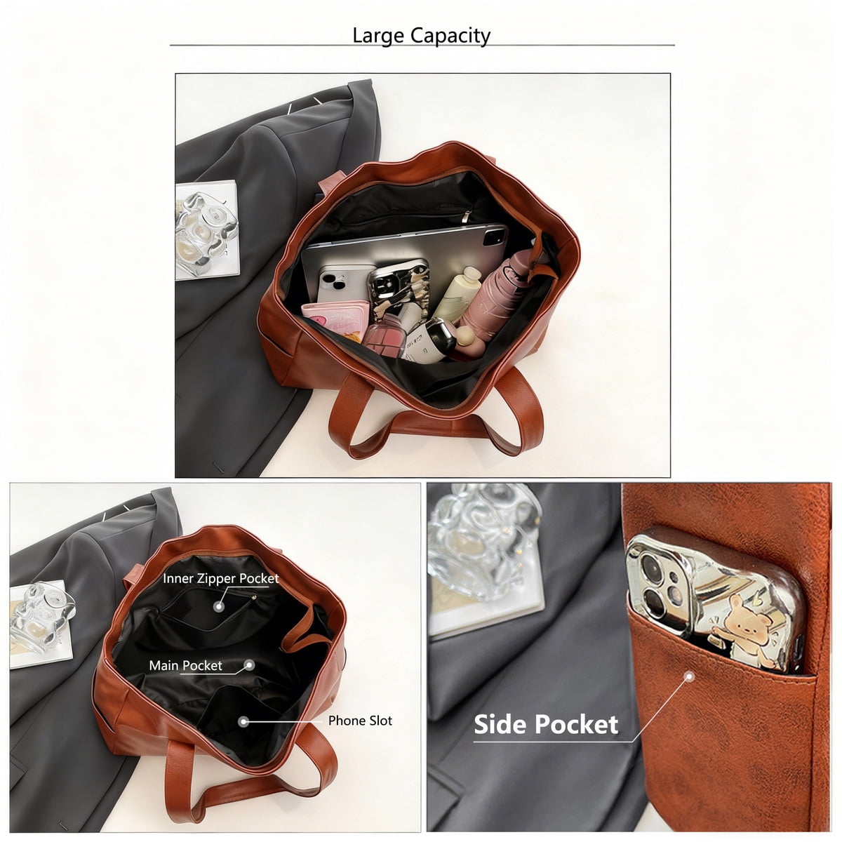 Entchin Lightweight Hobo Shoulder Bag - Image 3
