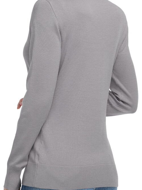 Aiyino Crew Neck Button-Front Fine-Knit Cardigan