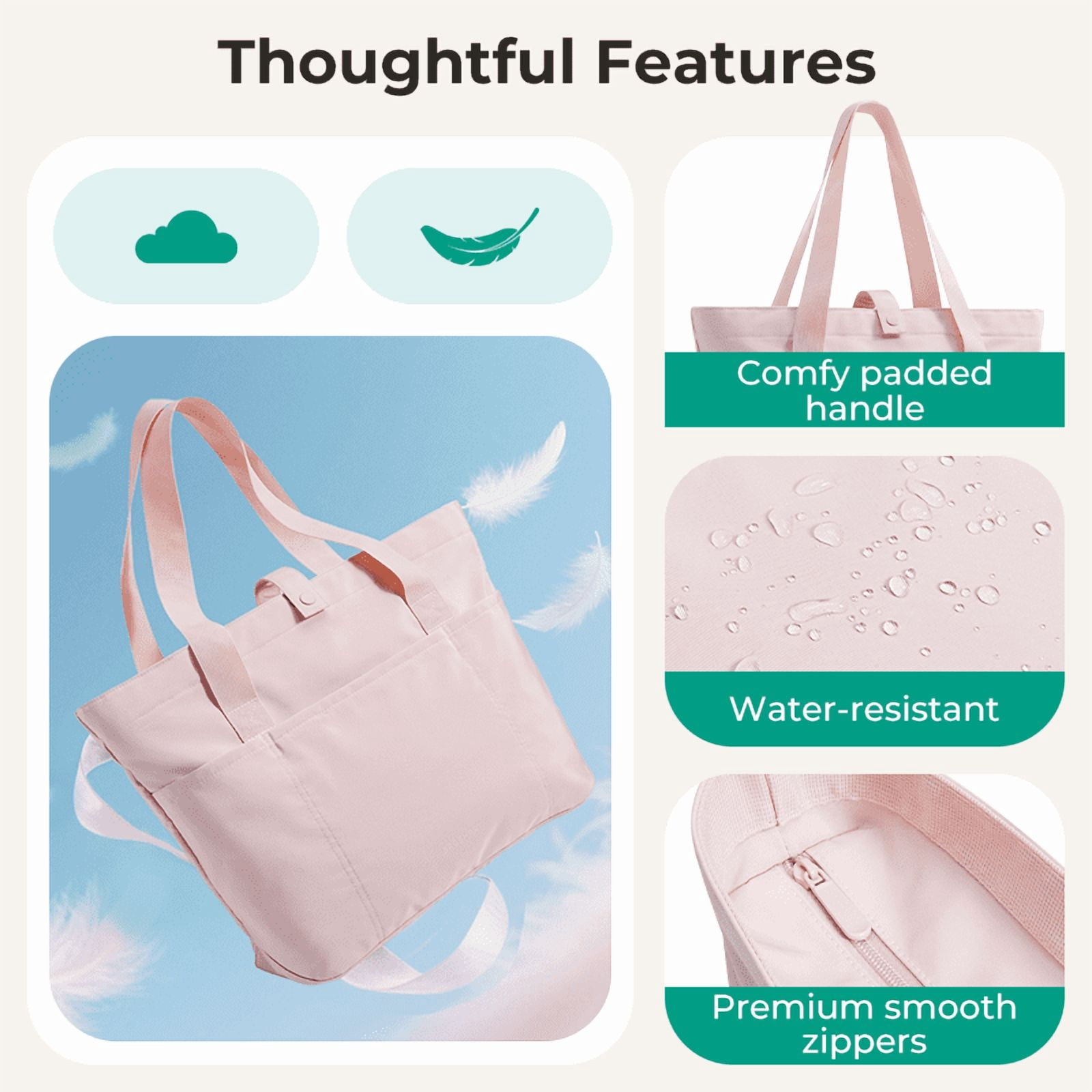 BAGSMART Foldable Water-Resistant Laptop Tote - Image 2