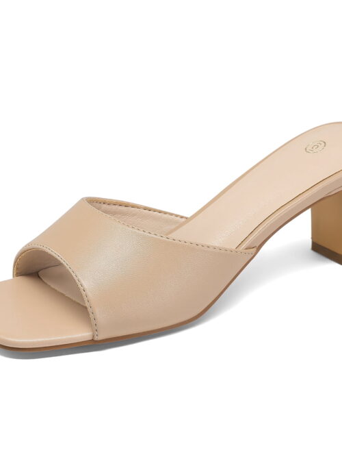 Bocca Square Toe Block Heel Mules