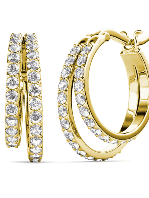 Cate & Chloe Corina 18k Gold Plated Swarovski Crystal Hoops