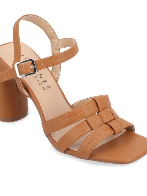 Journee Collection Gibssen Ankle Strap Block Heel Sandals