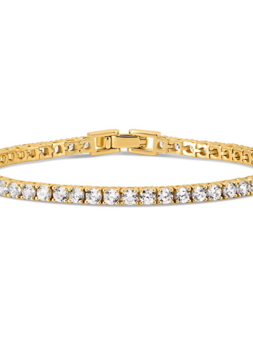 Kezef 14K Gold Plated Cubic Zirconia Tennis Bracelet