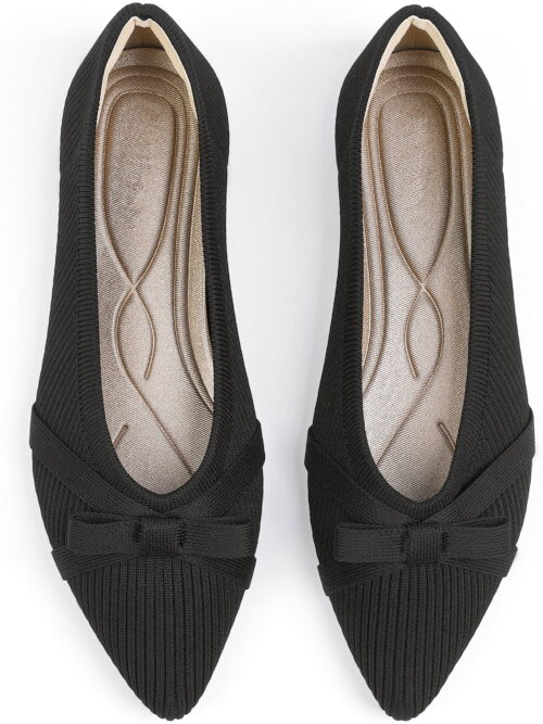 Northblanc Knit Ballet Flats with Bow