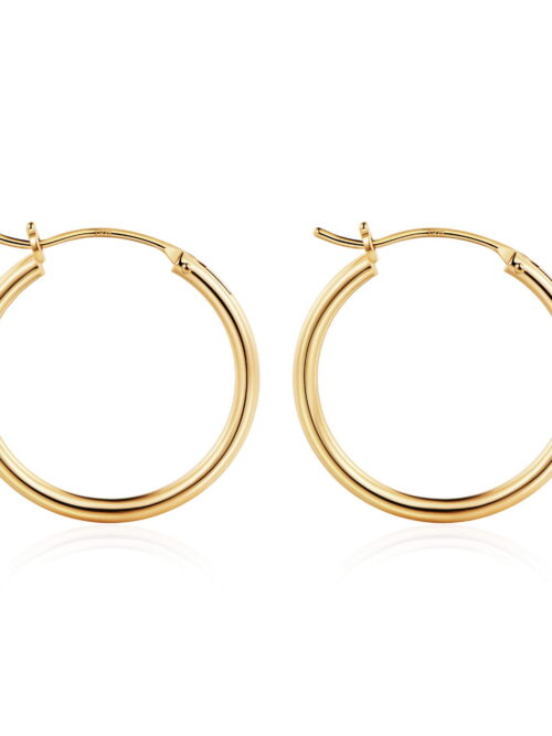 Turandoss 14K Gold Plated Hollow Tube Hoop Earrings
