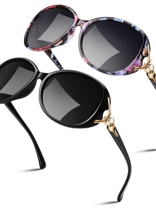 Sunier Oversized Butterfly Polarized Sunglasses, Set of 2