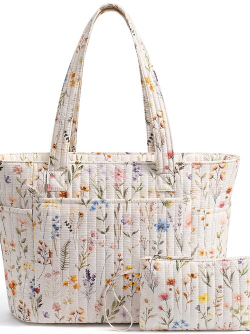 Bagstellar Quilted Cotton Zip-Top Tote