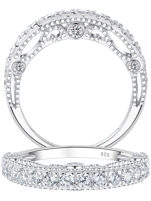 Wuziwen Sterling Silver Cubic Zirconia Eternity Band