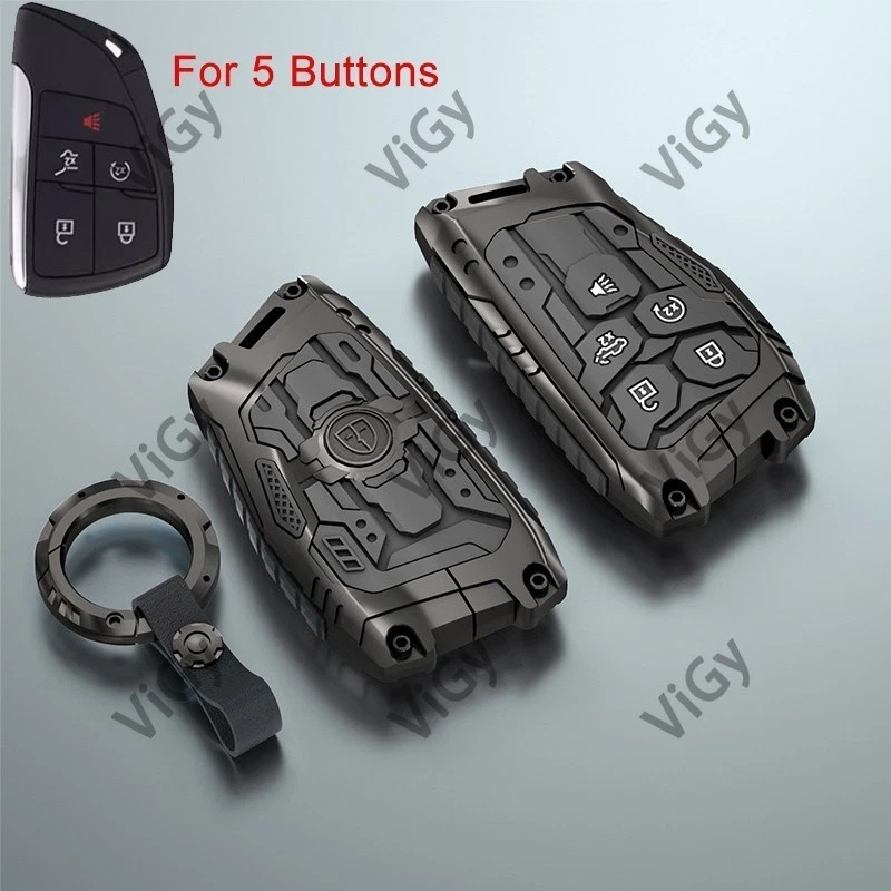 Metal Car Key Fob Cover Case Shell For Buick GMC Chevrolet Yukon 4/5/6/7 Button - Image 11