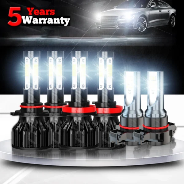 12000K LED Headlight+Fog Light Bulbs Kit For Chevy Silverado 1500 2500 2007-2015