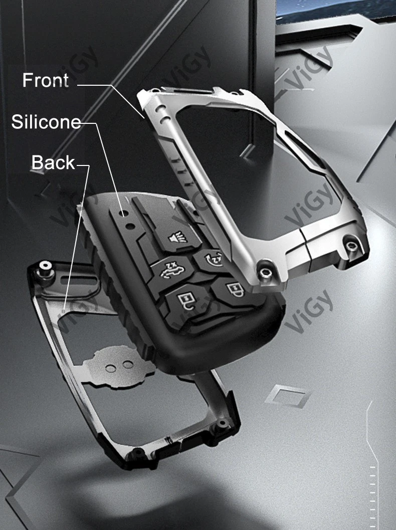 Metal Car Key Fob Cover Case Shell For Buick GMC Chevrolet Yukon 4/5/6/7 Button - Image 7