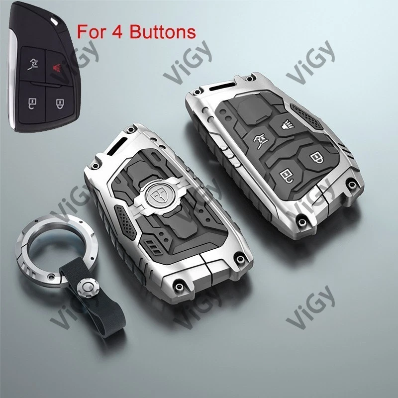 Metal Car Key Fob Cover Case Shell For Buick GMC Chevrolet Yukon 4/5/6/7 Button - Image 10