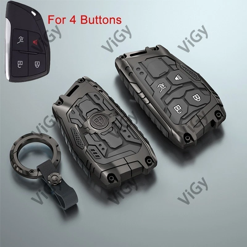 Metal Car Key Fob Cover Case Shell For Buick GMC Chevrolet Yukon 4/5/6/7 Button - Image 9