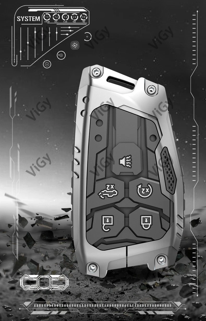 Metal Car Key Fob Cover Case Shell For Buick GMC Chevrolet Yukon 4/5/6/7 Button - Image 5