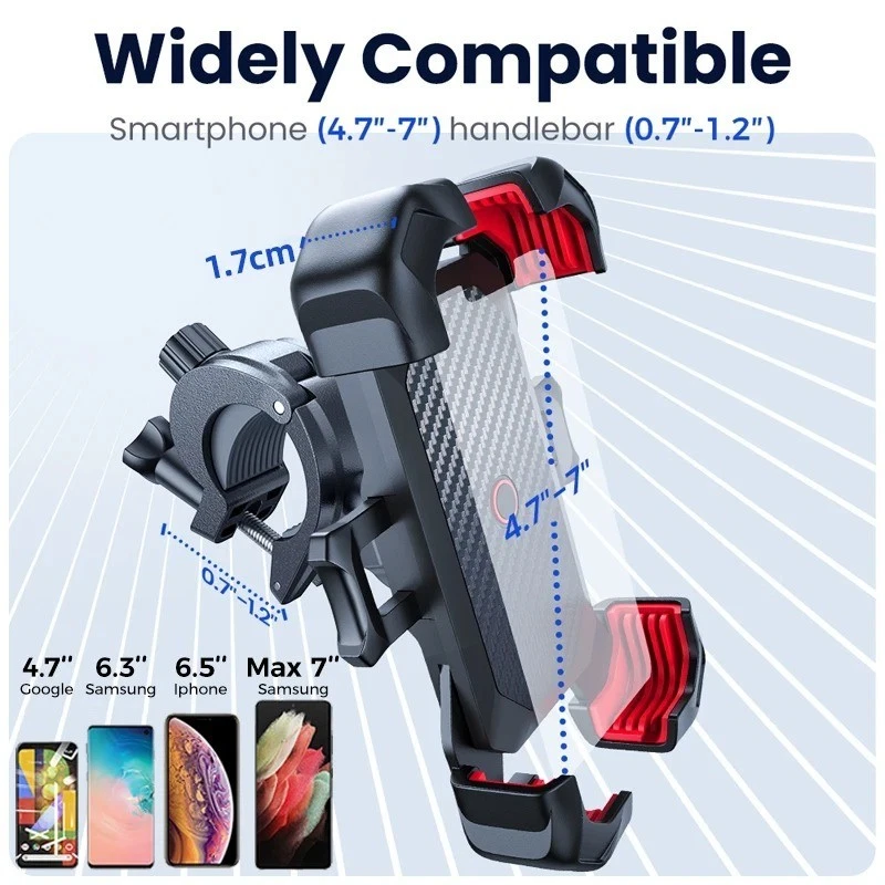 360 deg Aluminum Motorcycle Bike Bicycle GPS Cell Phone Holder Handlebar Mount LOT - Image 7