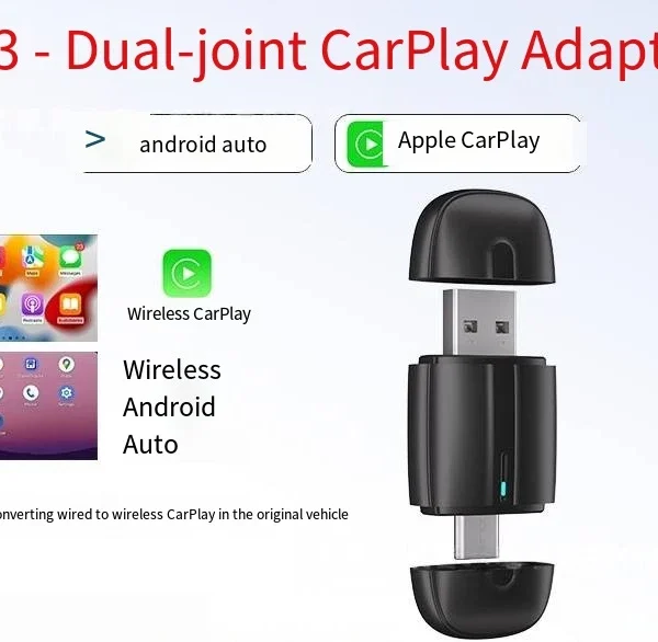 USB Auto2025Wireless CarPlay Adapter For Apple Android Wireless Dongle Plug&Play