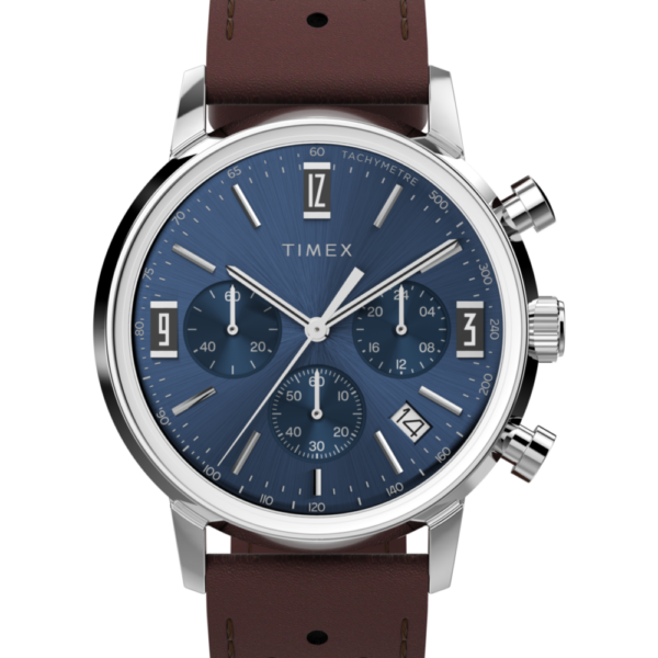 Marlin® Chronograph Tachymeter 40mm Leather Strap Watch