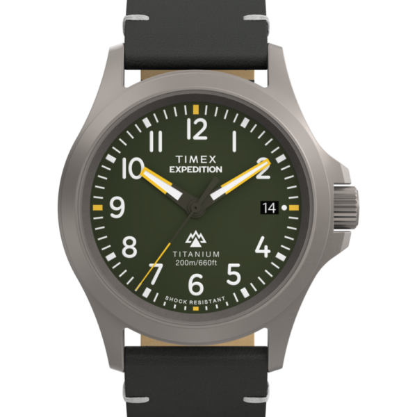 Expedition Titanium 38mm Leather Strap Watch