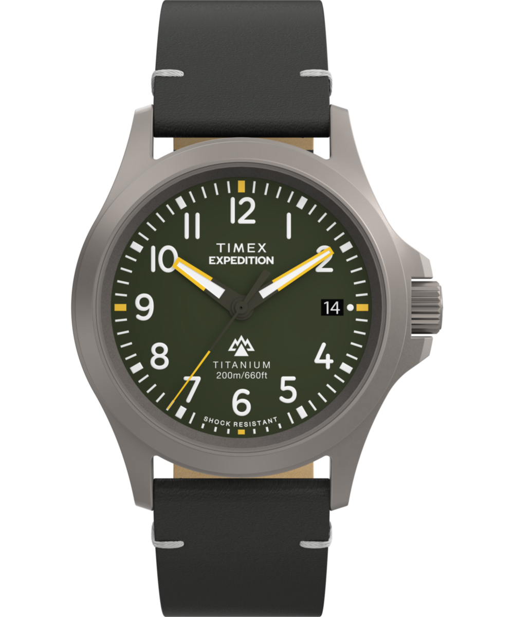 Expedition Titanium 38mm Leather Strap Watch