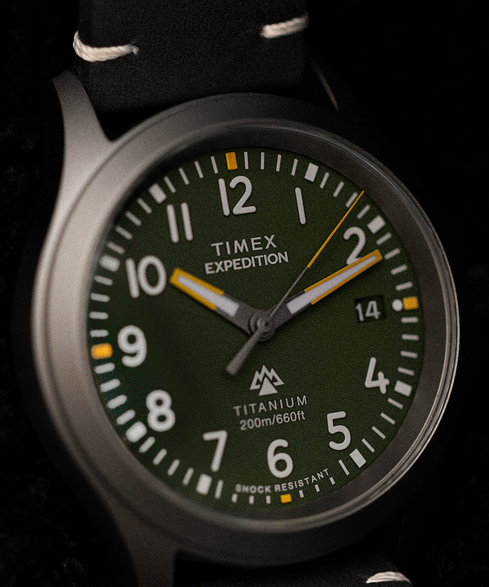 Expedition Titanium 38mm Leather Strap Watch - Image 9