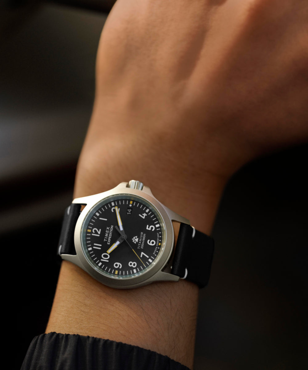 Expedition Titanium 38mm Leather Strap Watch - Image 2