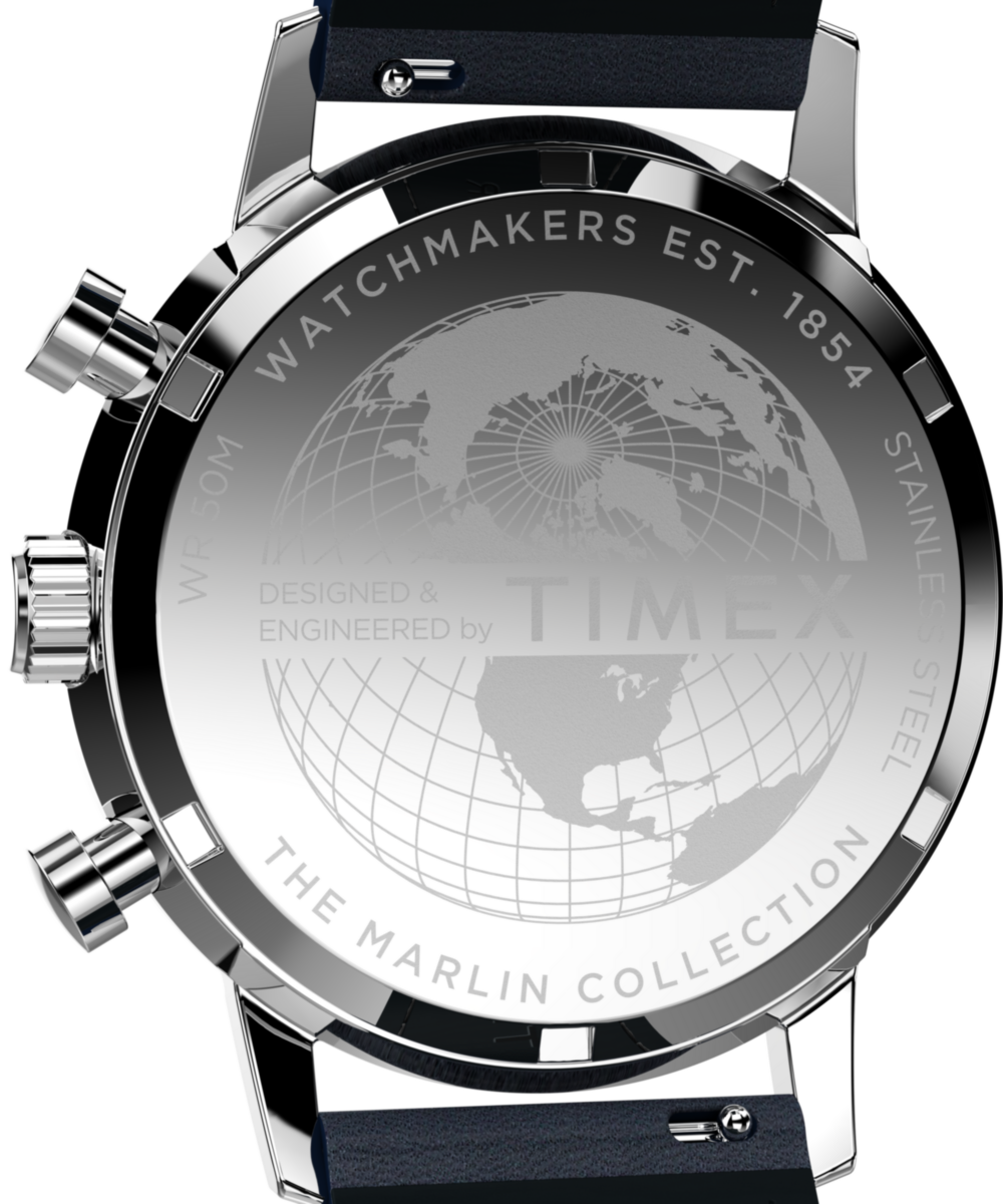 Marlin® Chronograph Tachymeter 40mm Leather Strap Watch - Image 7