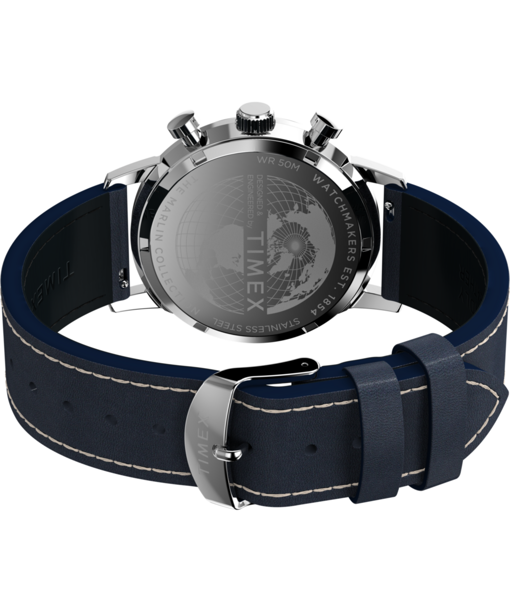 Marlin® Chronograph Tachymeter 40mm Leather Strap Watch - Image 8