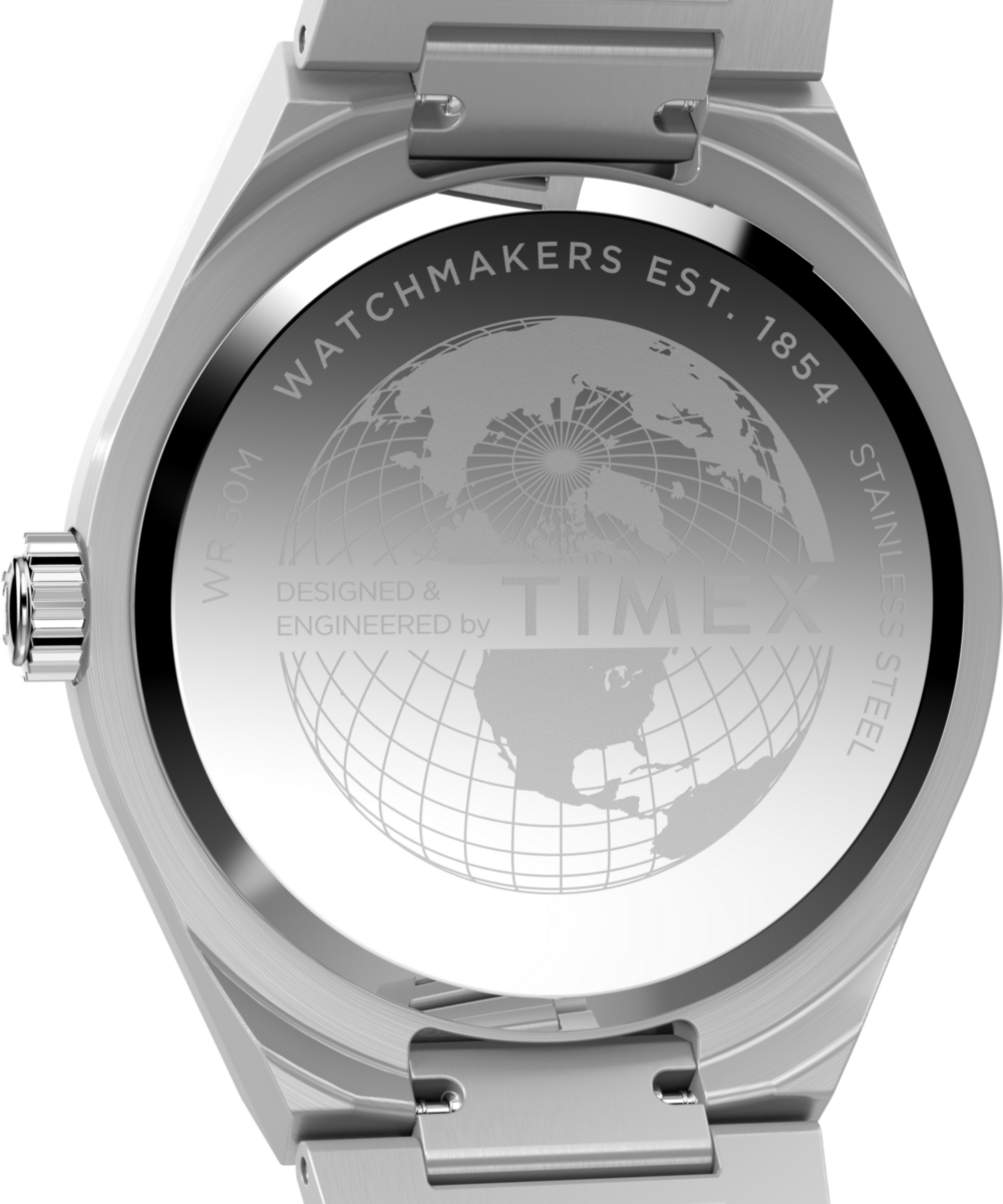 Q Timex® Continental GMT 39mm Stainless Steel Bracelet Watch - Image 5