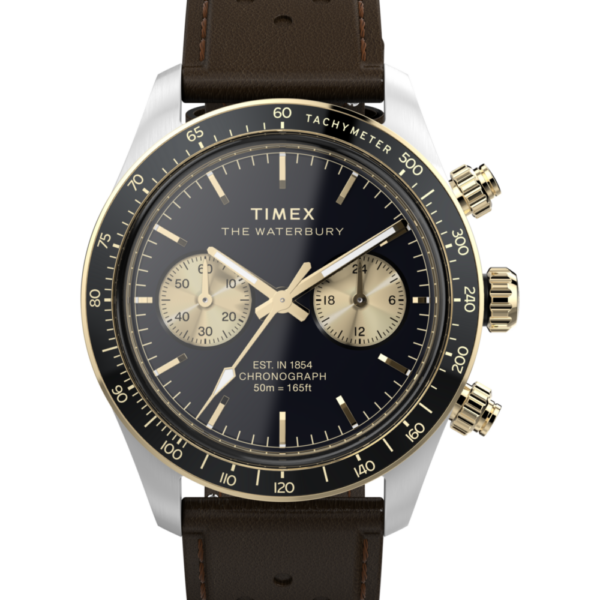 Waterbury Heritage Chronograph 39mm Leather Strap Watch 