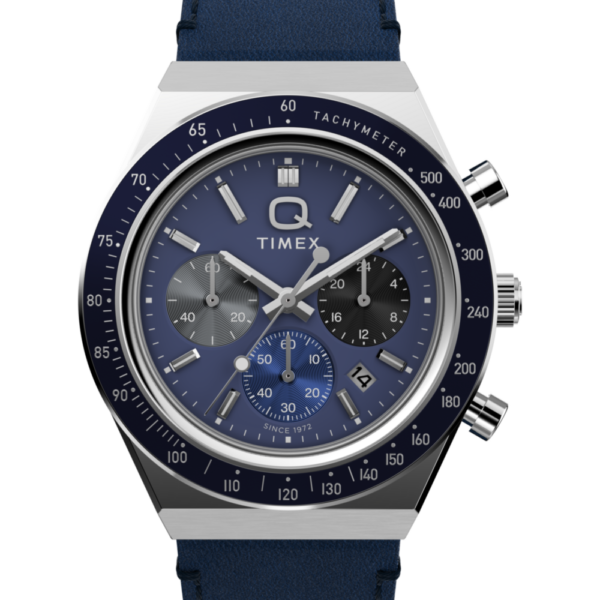 Q Timex® Chronograph 40mm Leather Strap Watch
